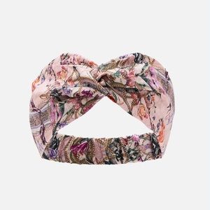 CAMILLA *Mad as a Snake* pink floral woven twist silk boho headband